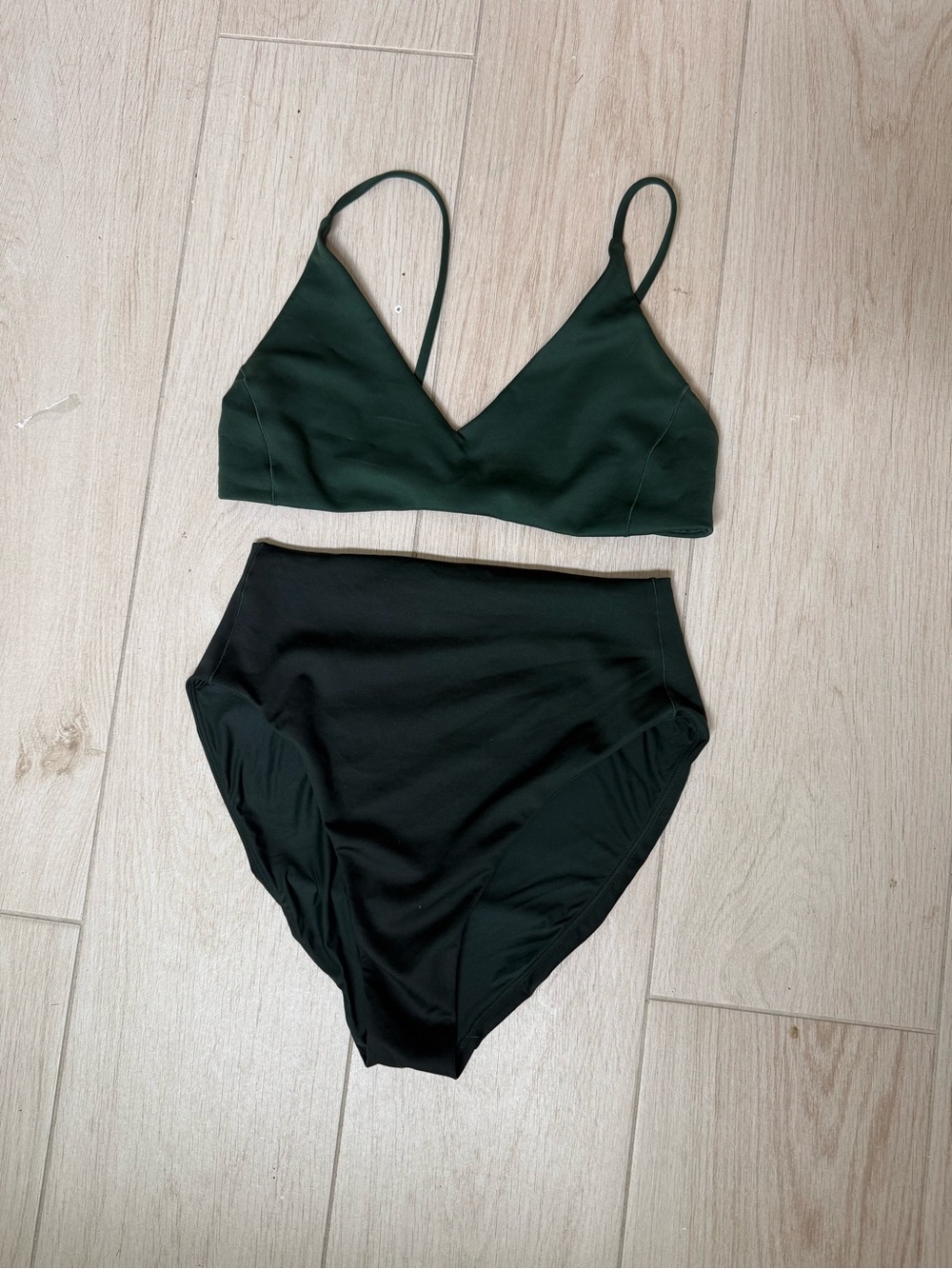 Left On Friday Dark Green Two-Piece Bikini Set